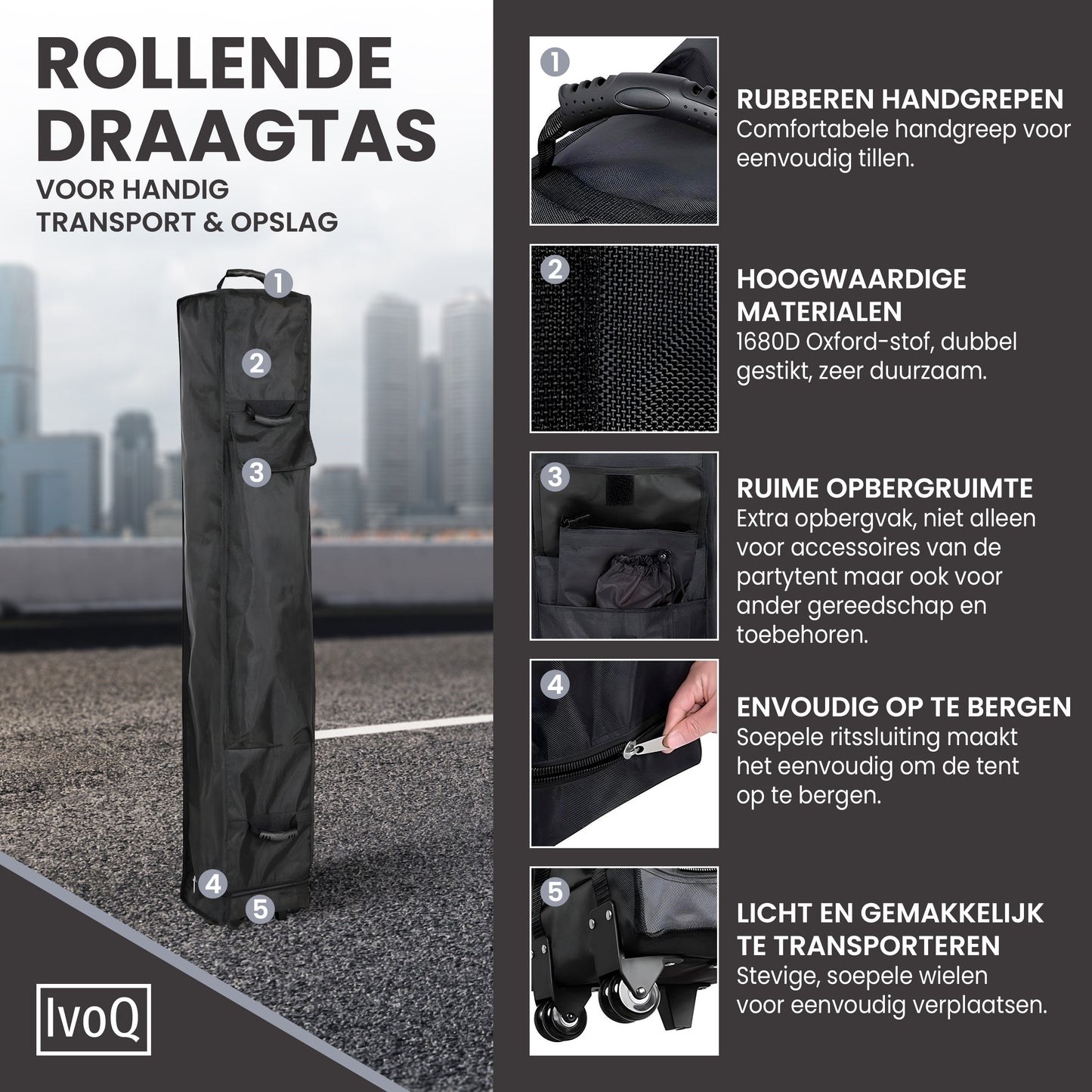 IvoQ Opberghoes voor Partytent 3x3 m
