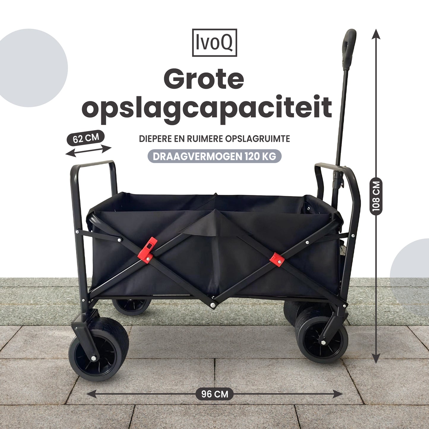 IvoQ Bolderkar Opvouwbaar 120 kg