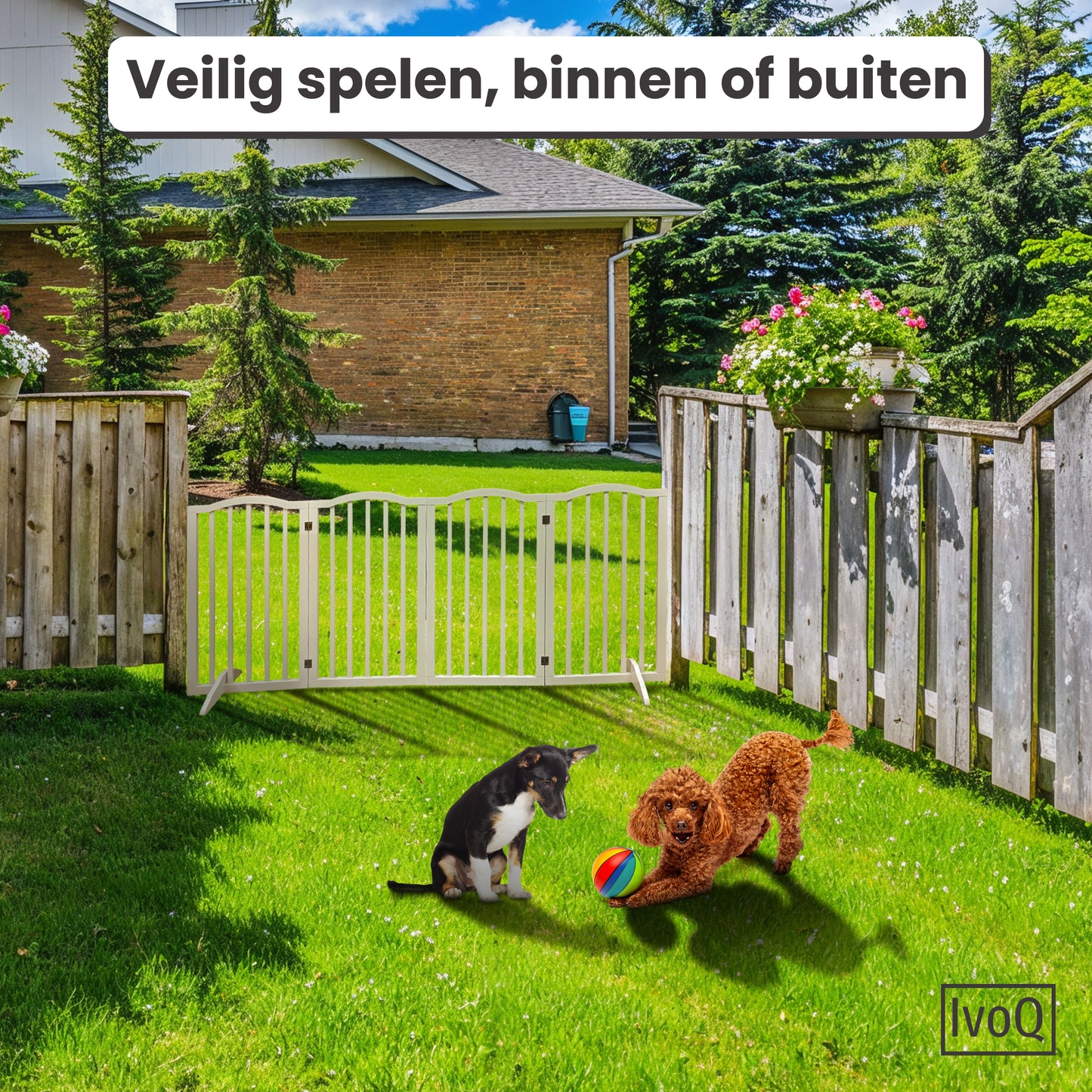 IvoQ Houten Opvouwbaar Veiligheidshek
