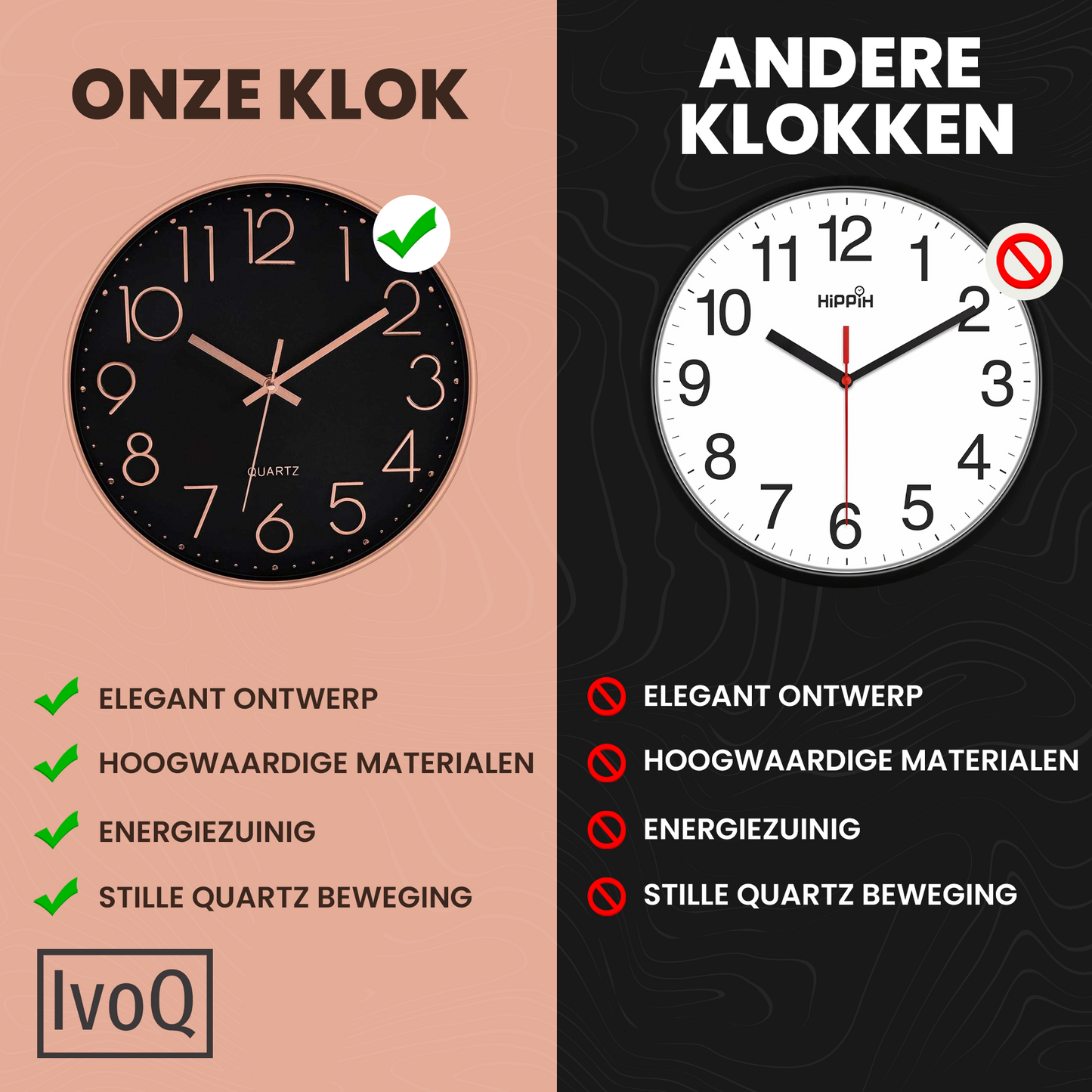 IvoQ Wandklok Zwart Koper Ø30 cm