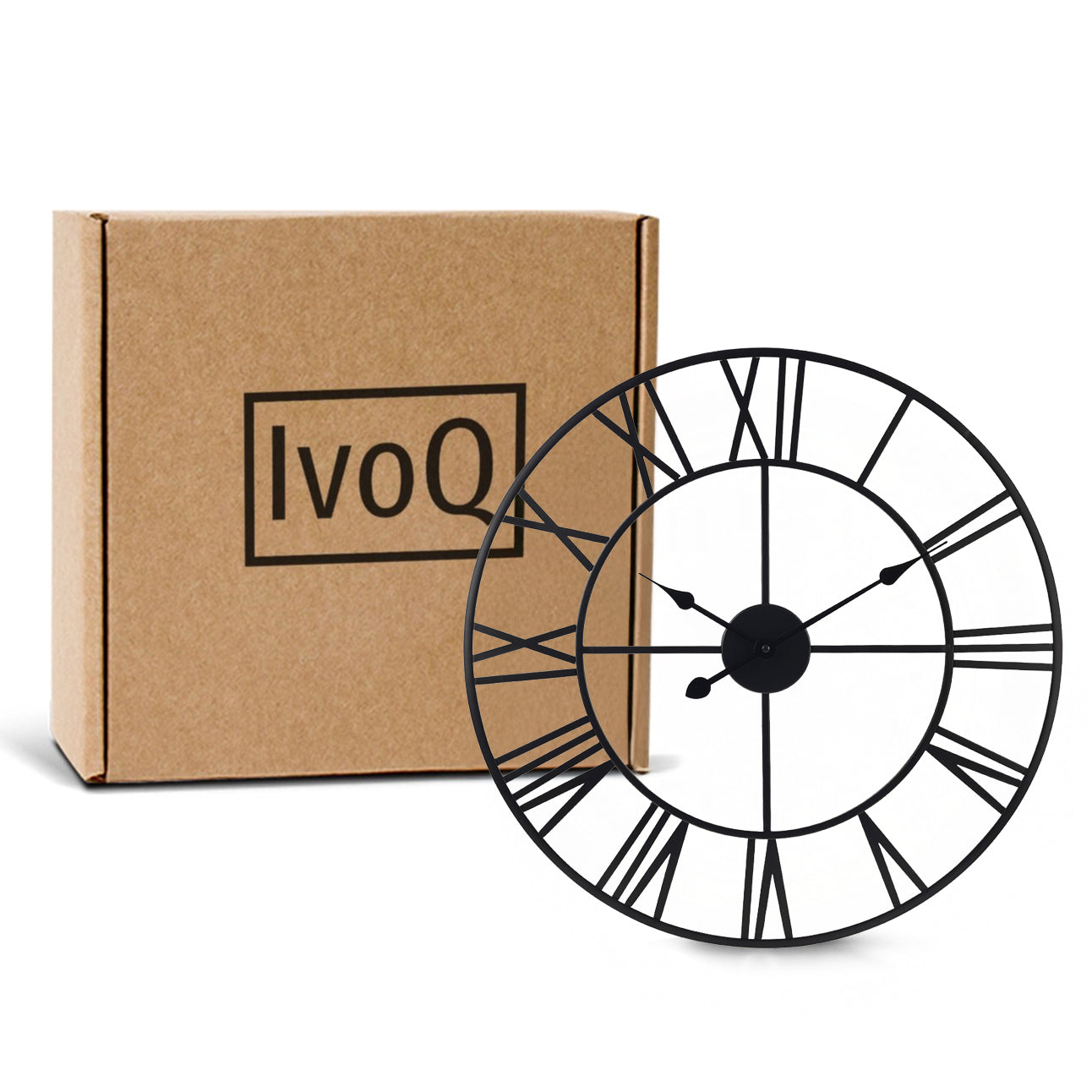 IvoQ Wandklok Industrieel Romeins Metaal 60 cm