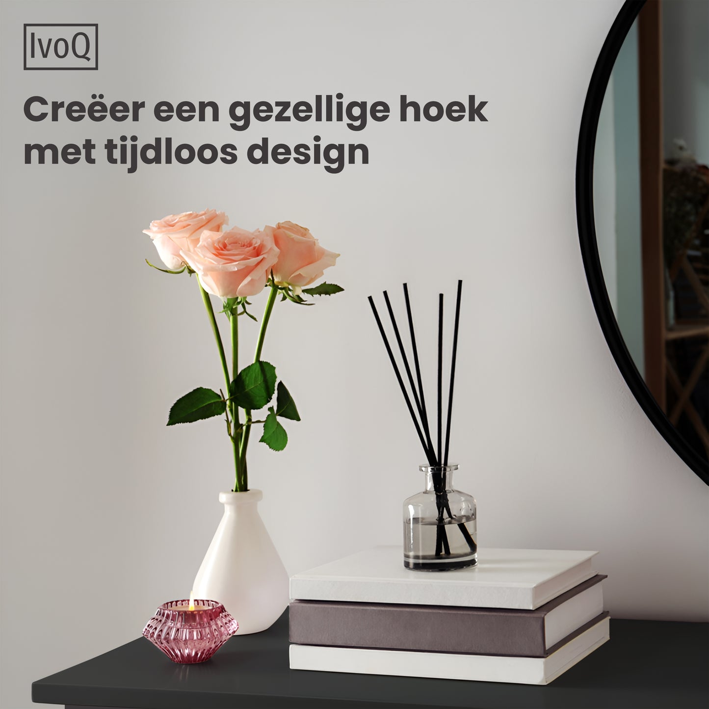 IvoQ Sidetable Industrieel Hout Metaal Zwart