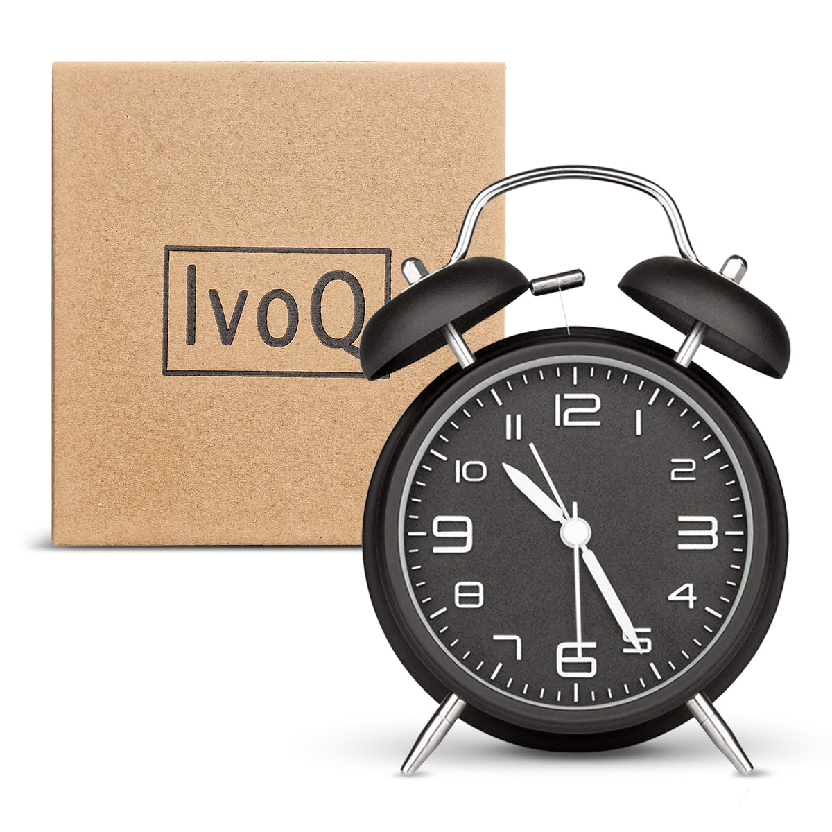 IvoQ Wekker Retro Zwart Stil Luide Bel
