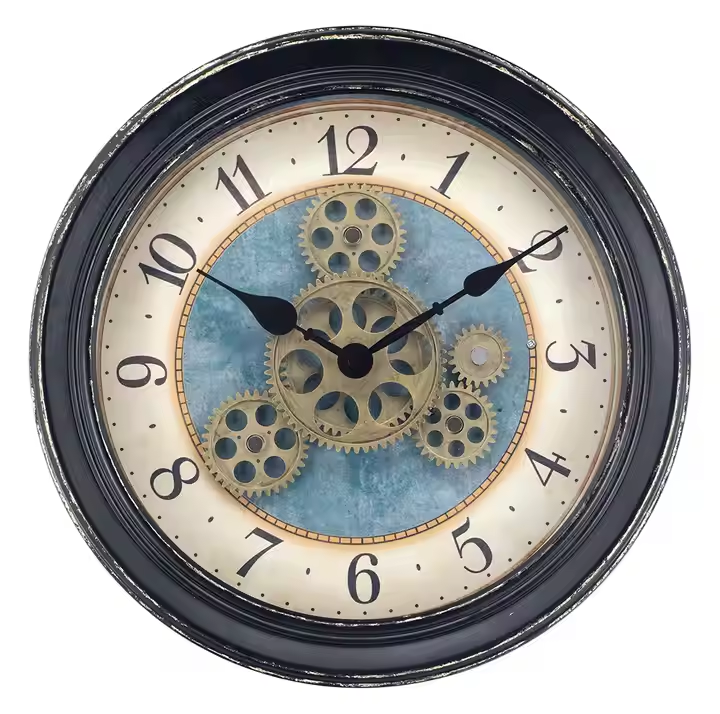 IvoQ Steampunk Wandklok met Bewegende Tandwielen 32 cm
