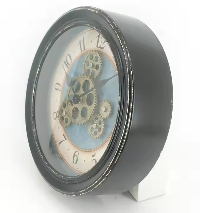 IvoQ Steampunk Wandklok met Bewegende Tandwielen 32 cm