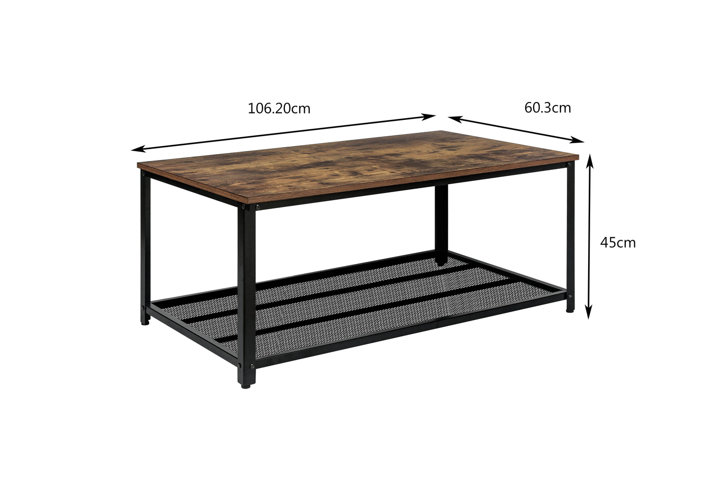 IvoQ Salontafel Industrieel Houtlook 2 Lagen