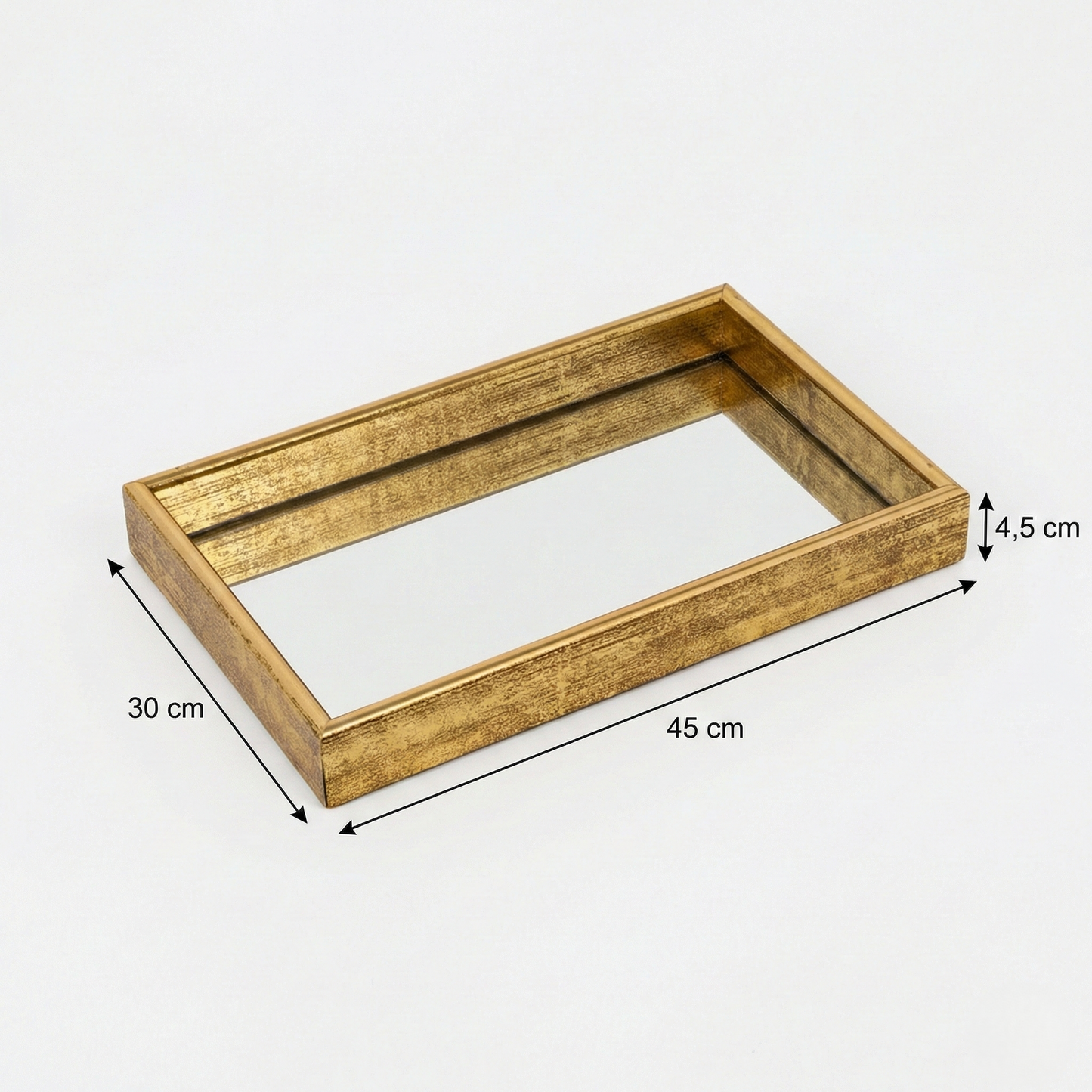 IvoQ Luxe Dienblad Goud met Spiegelbodem – 45 x 30 cm