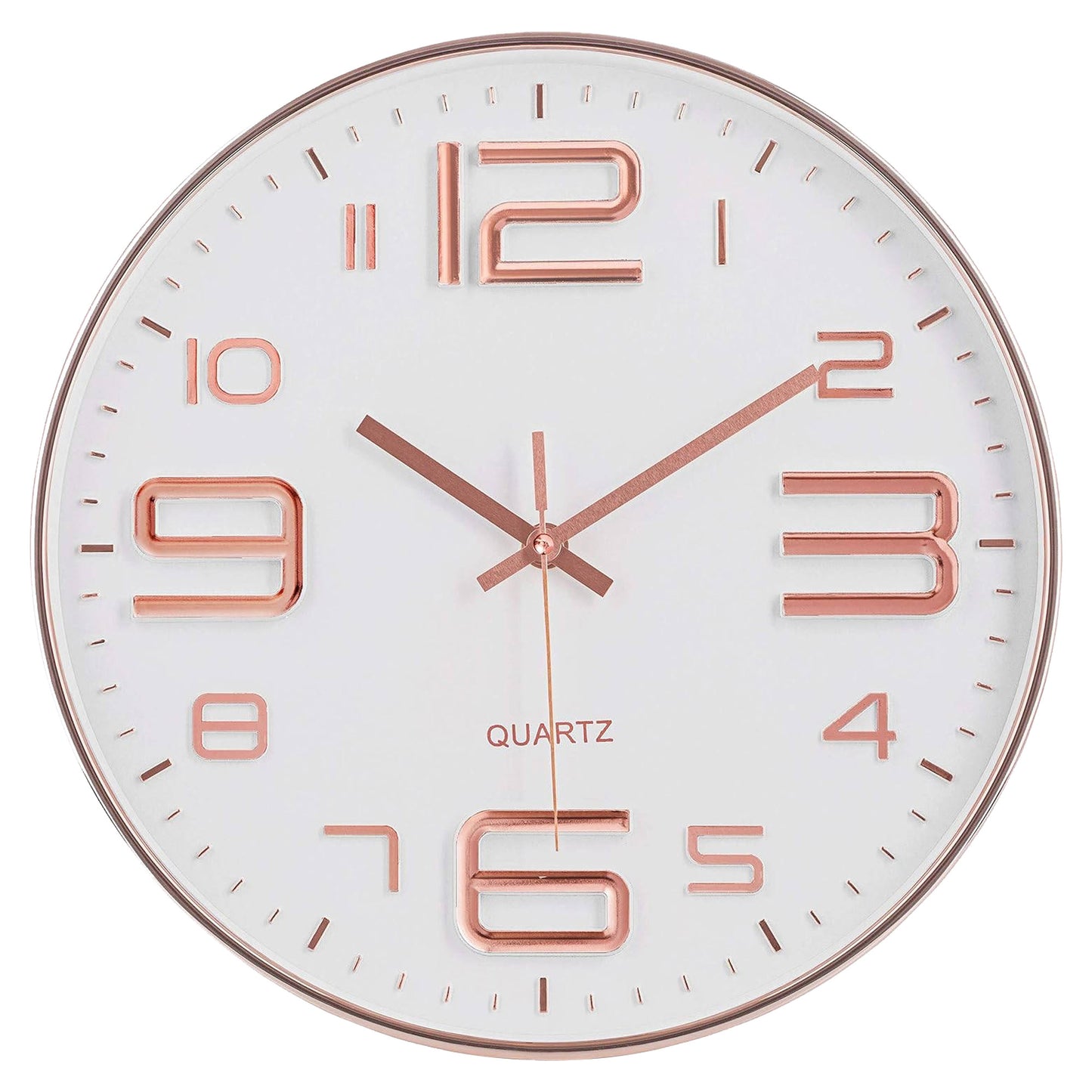 IvoQ Stijlvolle Wandklok Wit/Koper Ø30 cm
