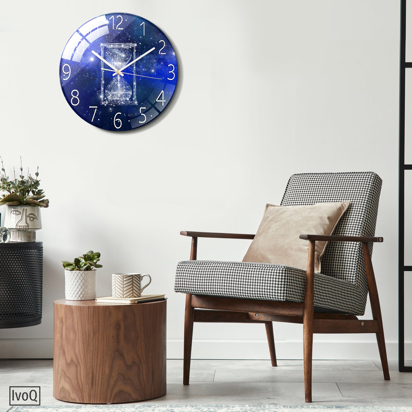 IvoQ Stille Wandklok Blauw Design Ø 30 cm