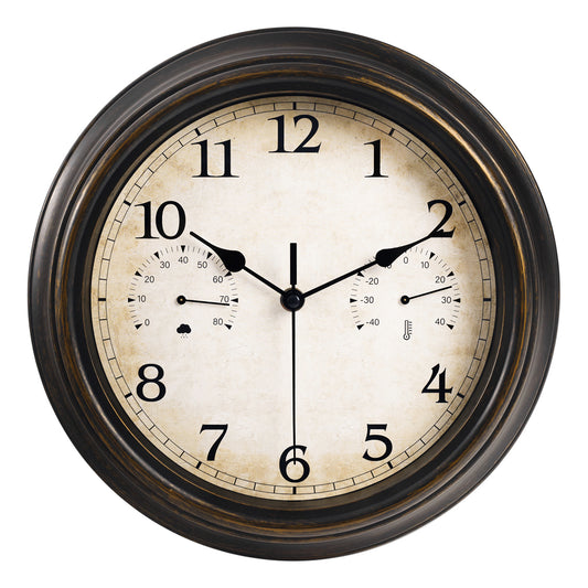 IvoQ Wandklok Waterdicht met Thermometer & Hygrometer