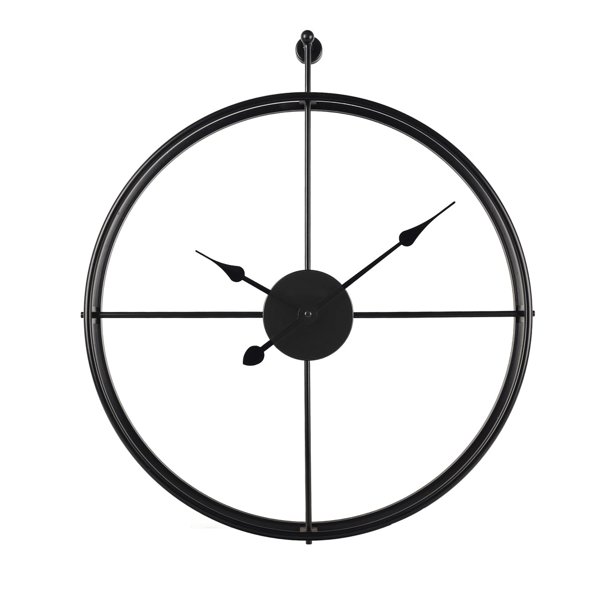 IvoQ Wandklok Zwart Industrieel Metaal 60 cm