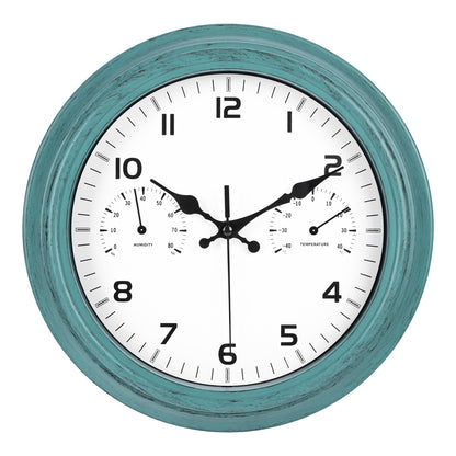 IvoQ Wandklok Waterdicht Retro met Ingebouwde Thermometer