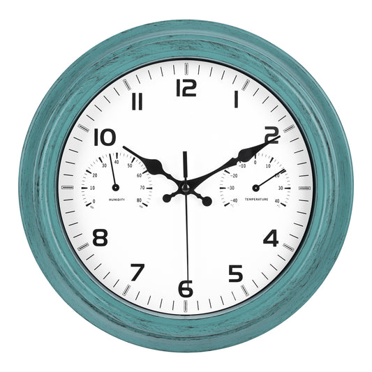 IvoQ Wandklok Waterdicht Retro met Ingebouwde Thermometer