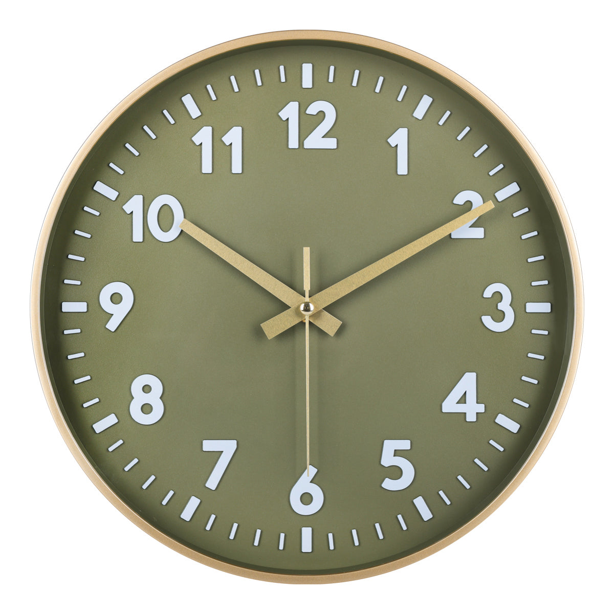 IvoQ Wandklok Groen Goud 3D Design 30 cm