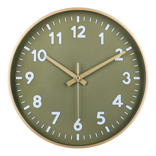 IvoQ Wandklok Groen Goud 3D Design 30 cm