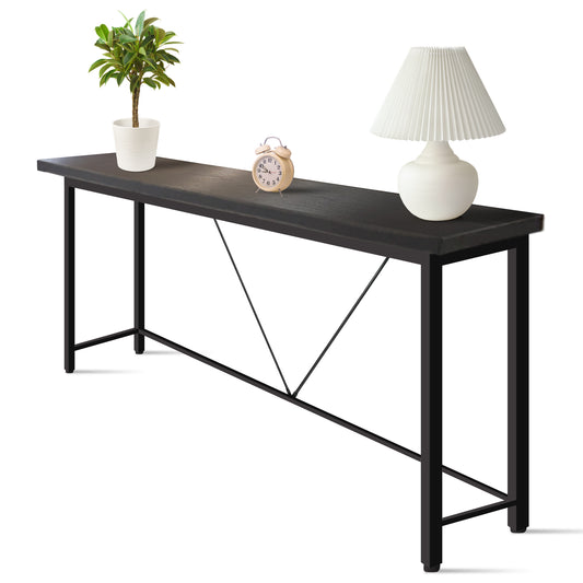 IvoQ Sidetable Industrieel Hout Metaal Zwart