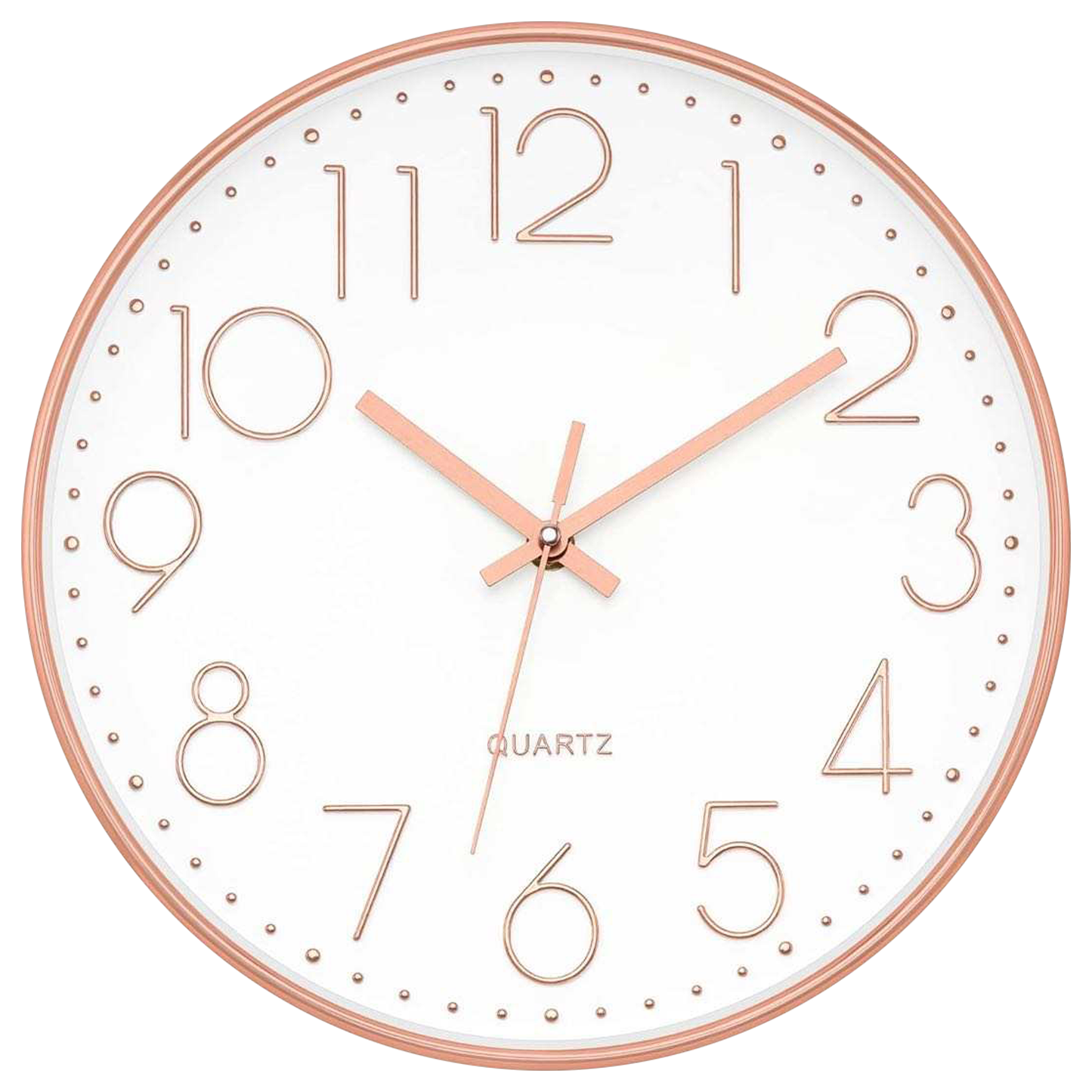 IvoQ Stijlvolle Wandklok Wit/Roze Ø30 cm
