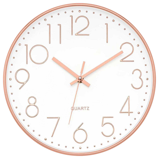IvoQ Stijlvolle Wandklok Wit/Roze Ø30 cm