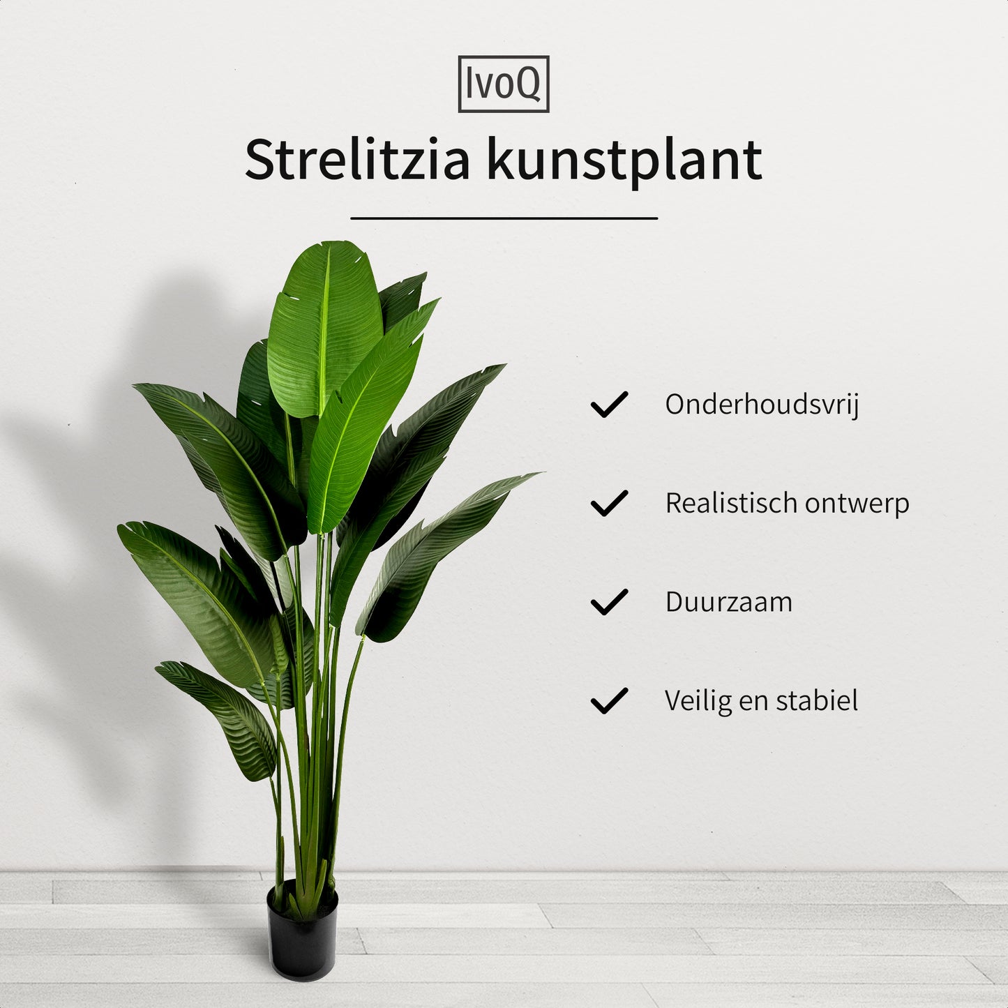 IvoQ Strelitzia Kunstplant 210 cm