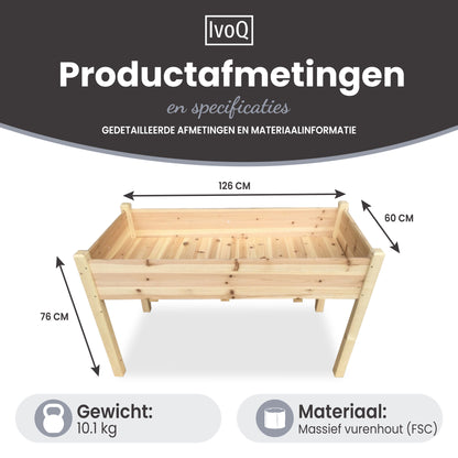IvoQ Verhoogde Plantenbak FSC 126x60x76 cm