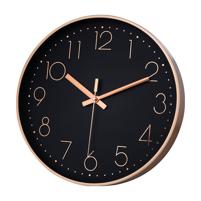 IvoQ Moderne Wandklok Zwart Ø30 cm