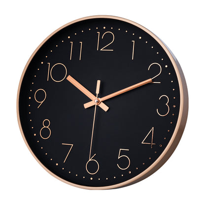 IvoQ Moderne Wandklok Zwart Ø30 cm