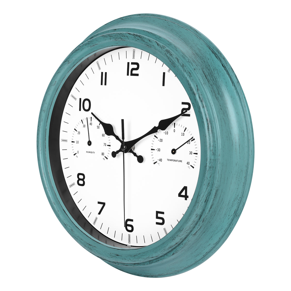 IvoQ Wandklok Waterdicht Retro met Ingebouwde Thermometer