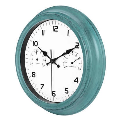 IvoQ Wandklok Waterdicht Retro met Ingebouwde Thermometer