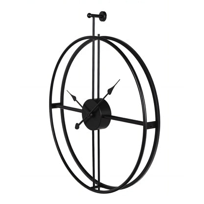 IvoQ Wandklok Zwart Industrieel Metaal 60 cm