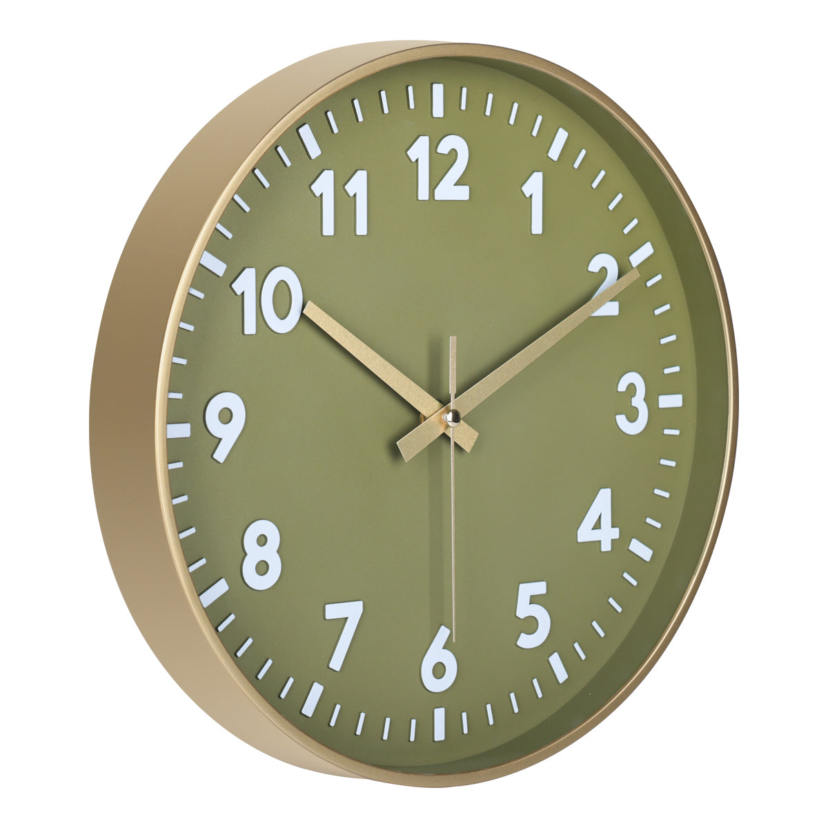 IvoQ Wandklok Groen Goud 3D Design 30 cm