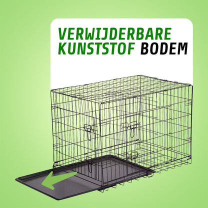 IvoQ Hondenbench XXL – Zwart – 122×75×84 cm