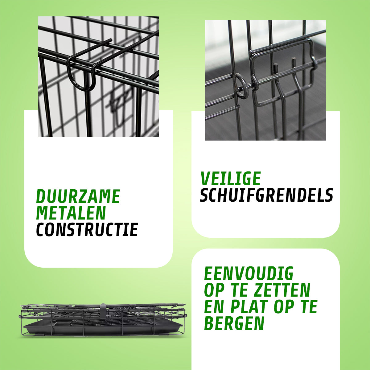 IvoQ Hondenbench XXL – Zwart – 122×75×84 cm