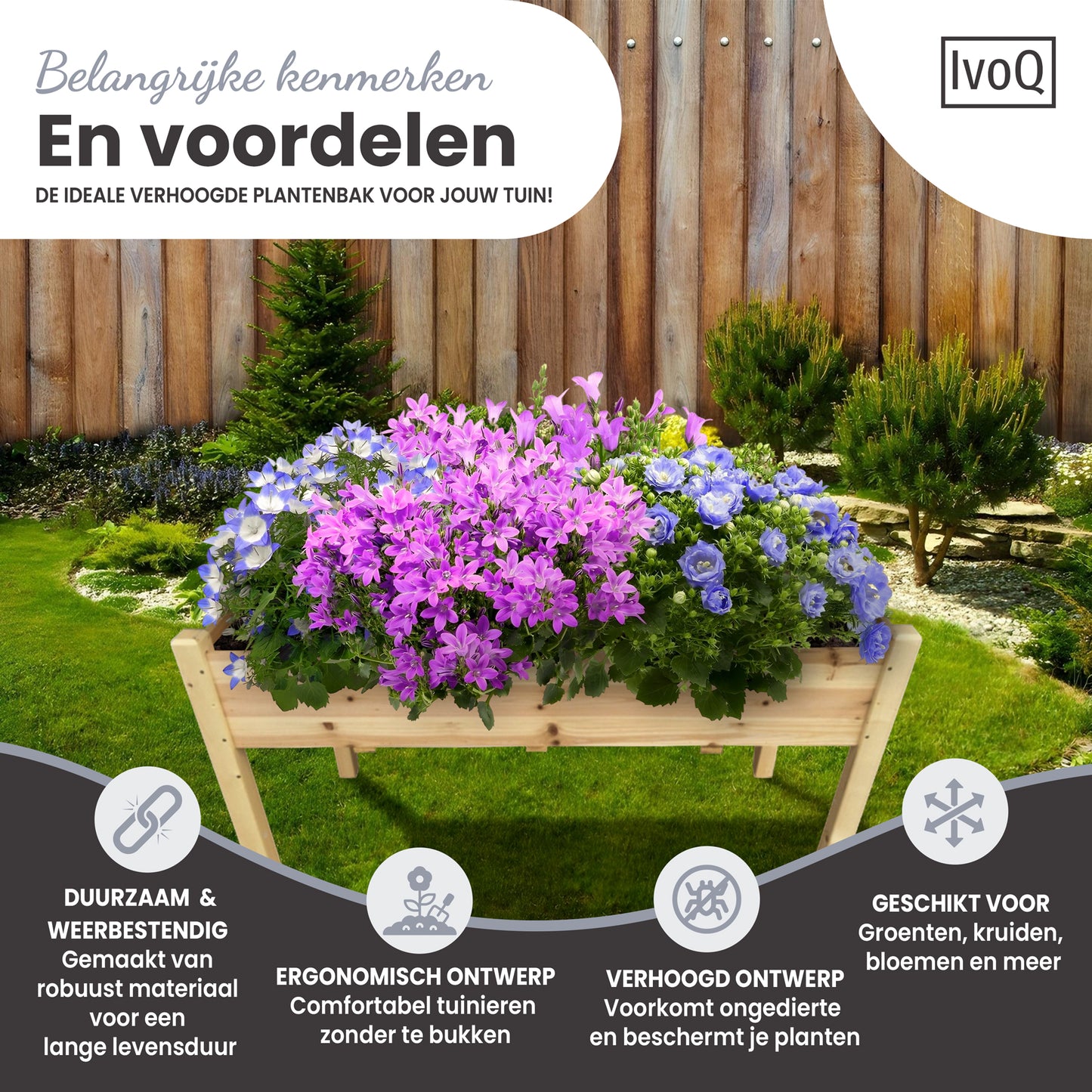 IvoQ Verhoogde Plantenbak FSC 126x60x76 cm
