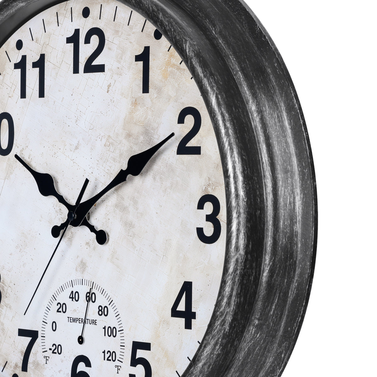 IvoQ Wandklok Waterdicht Vintage Met Thermometer 40 cm