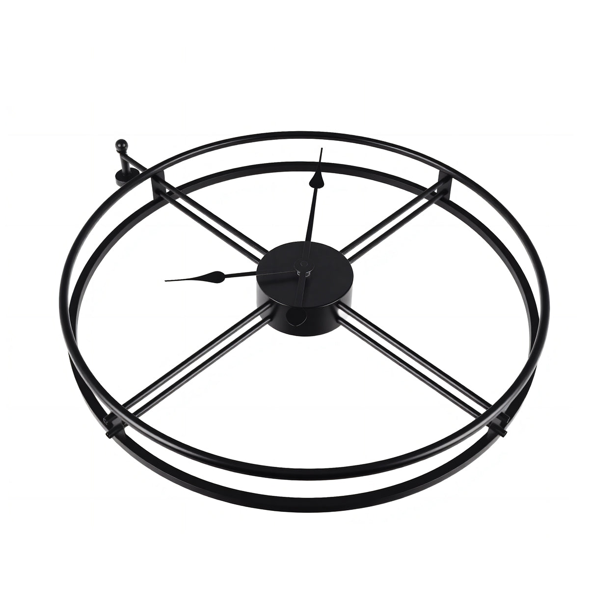 IvoQ Wandklok Zwart Industrieel Metaal 60 cm