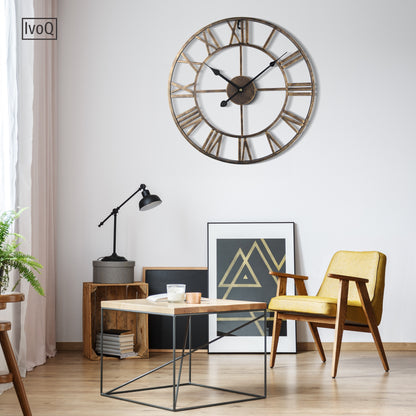 IvoQ Wandklok Goud Metaal Romeins 40 cm