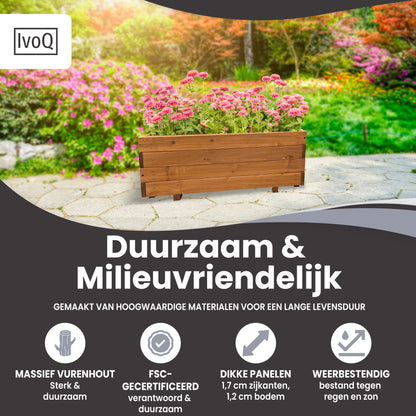 IvoQ Plantenbak Hout 80x40x32 cm