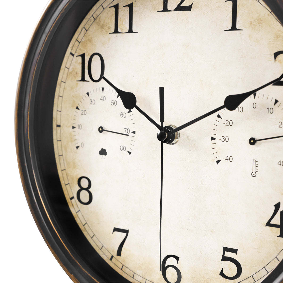 IvoQ Wandklok Waterdicht met Thermometer & Hygrometer