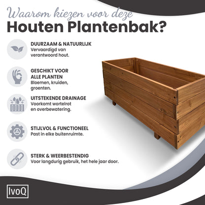 IvoQ Plantenbak Hout 80x40x32 cm