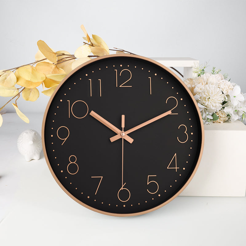 IvoQ Moderne Wandklok Zwart Ø30 cm