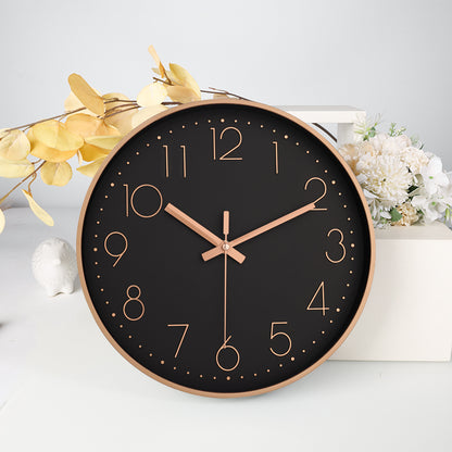 IvoQ Moderne Wandklok Zwart Ø30 cm