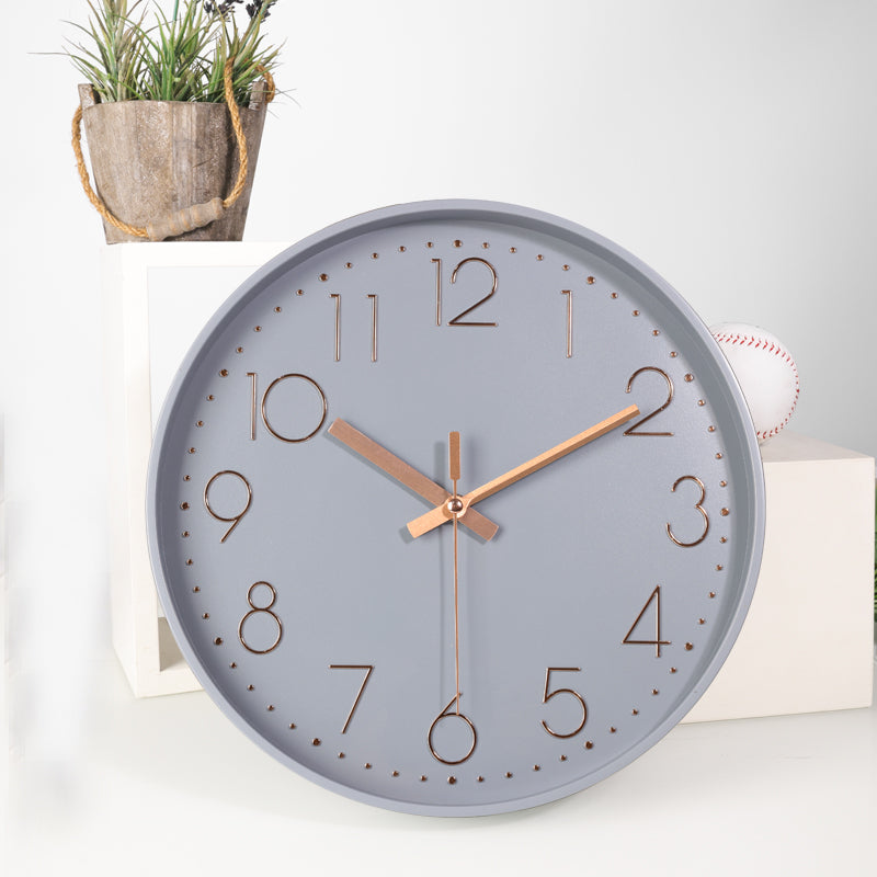 IvoQ Moderne Wandklok Grijs Ø 30 cm
