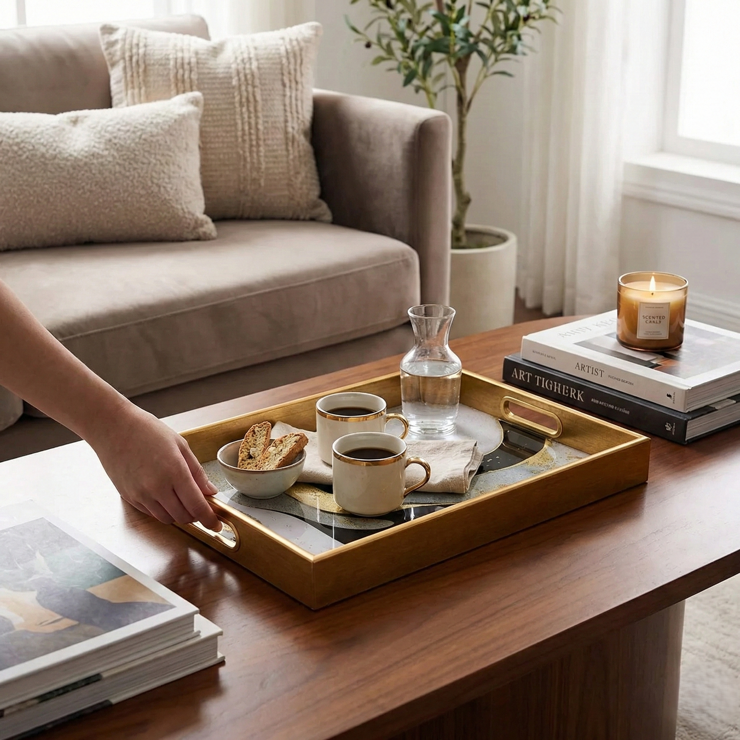 IvoQ Dienblad Goud & Zwart