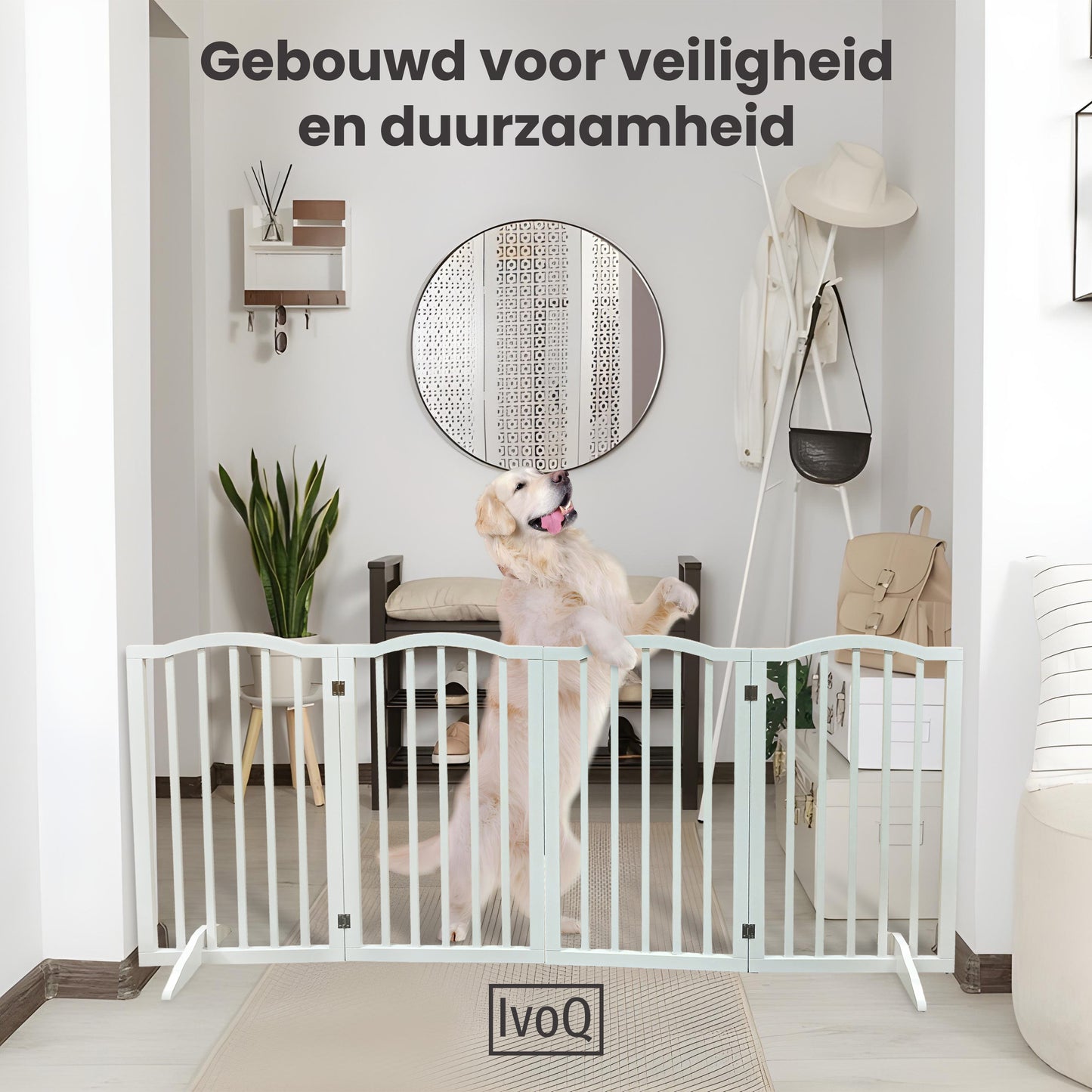 IvoQ Houten Opvouwbaar Veiligheidshek