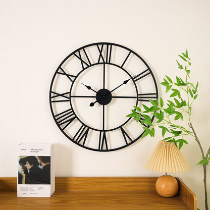 IvoQ Wandklok Industrieel Romeins Metaal 60 cm
