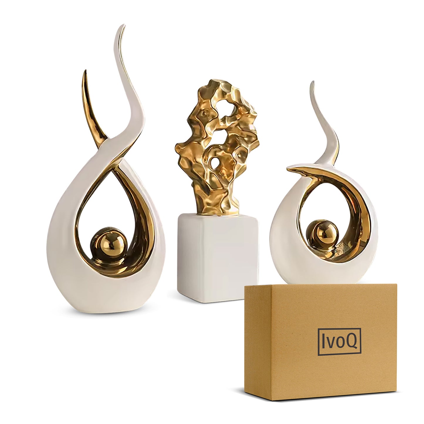 IvoQ Keramische Beelden Set Modern Luxe