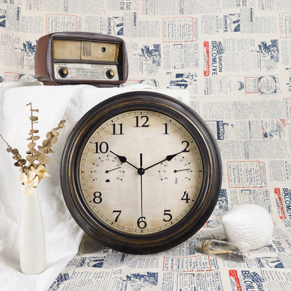 IvoQ Wandklok Waterdicht met Thermometer & Hygrometer