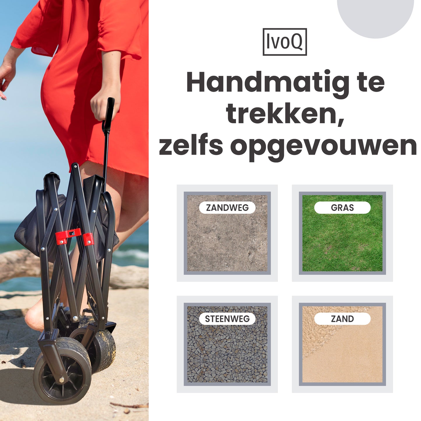 IvoQ Bolderkar Opvouwbaar 120 kg