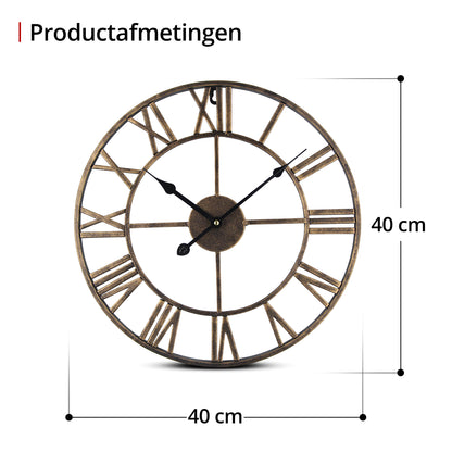 IvoQ Wandklok Goud Metaal Romeins 40 cm