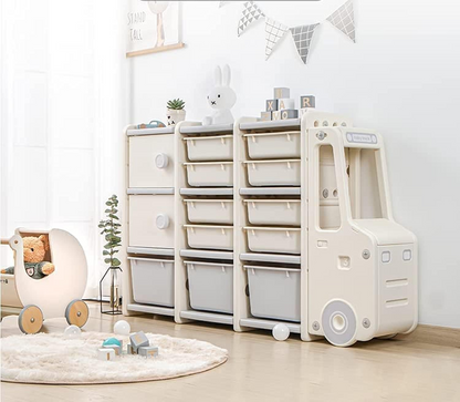 IvoQ Kinderkast Auto met Opbergbakken